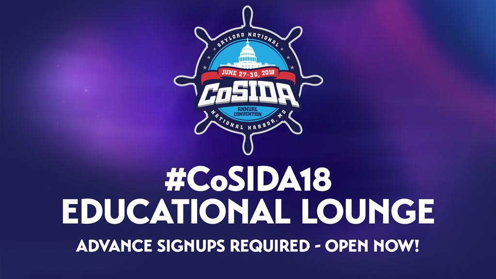 Introducing The #CoSIDA18 Educational Lounge: ADVANCE SIGNUPS REQUIRED, OPEN NOW